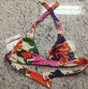 J.Crew Floral Print Bikini Top Sz Small